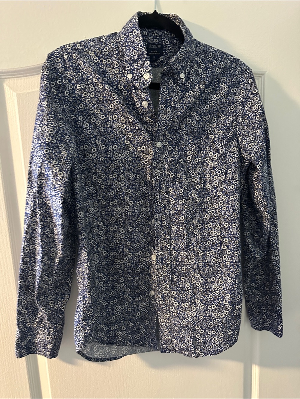 Men’s J. Crew Navy and White Floral Button-Down Shirt